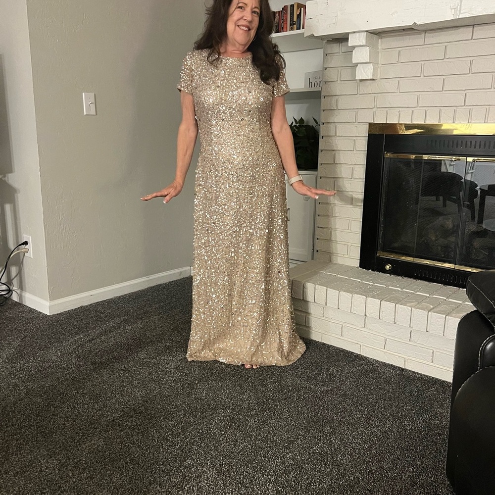 Adrianna Papell MOB dress in gold